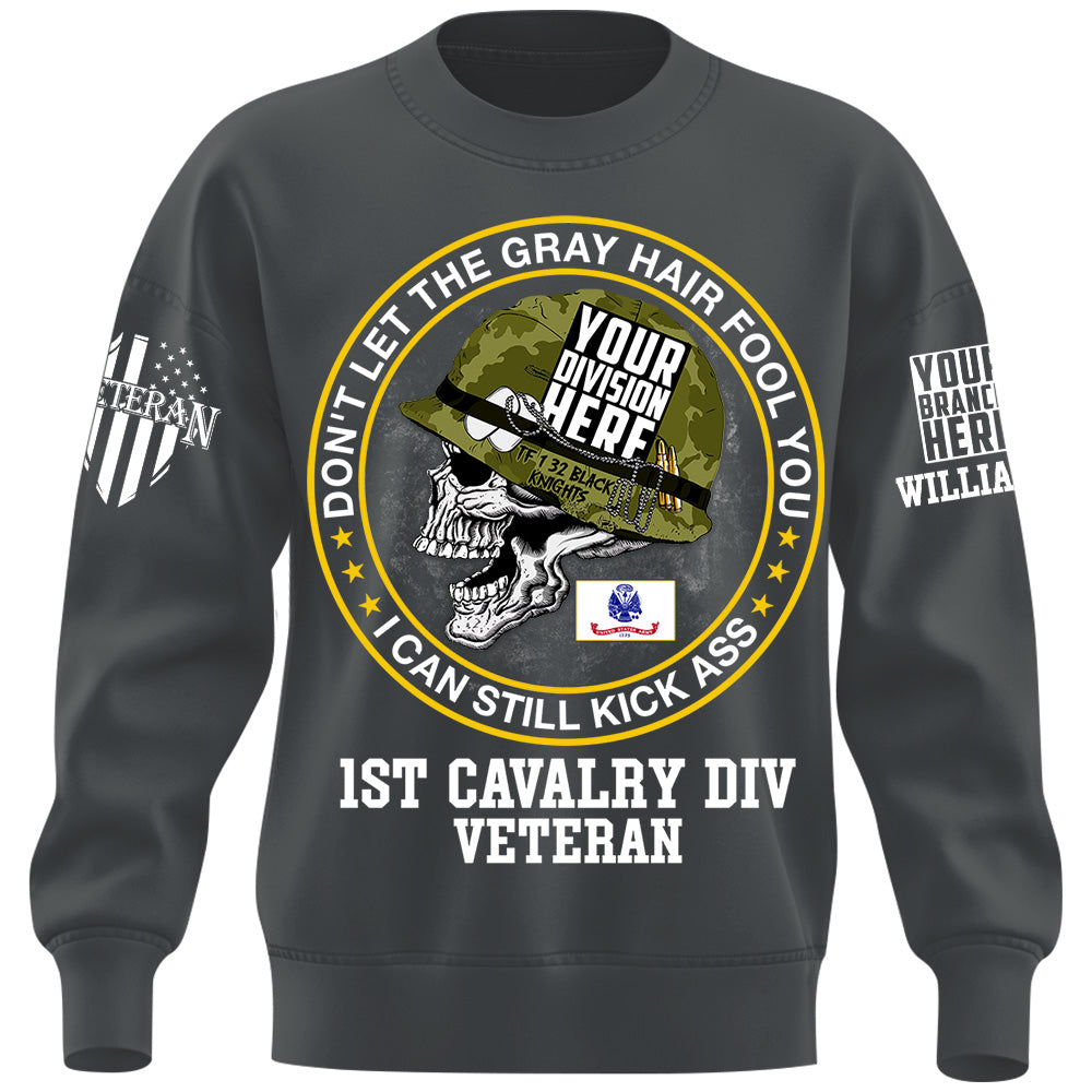 Dont Let The Gray Hair Fool You Skull Veteran Custom Shirt For US Military Veteran Dad Grandpa H2511