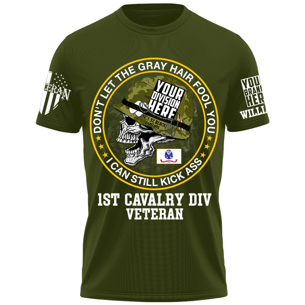 Dont Let The Gray Hair Fool You Skull Veteran Custom Shirt For US Military Veteran Dad Grandpa H2511