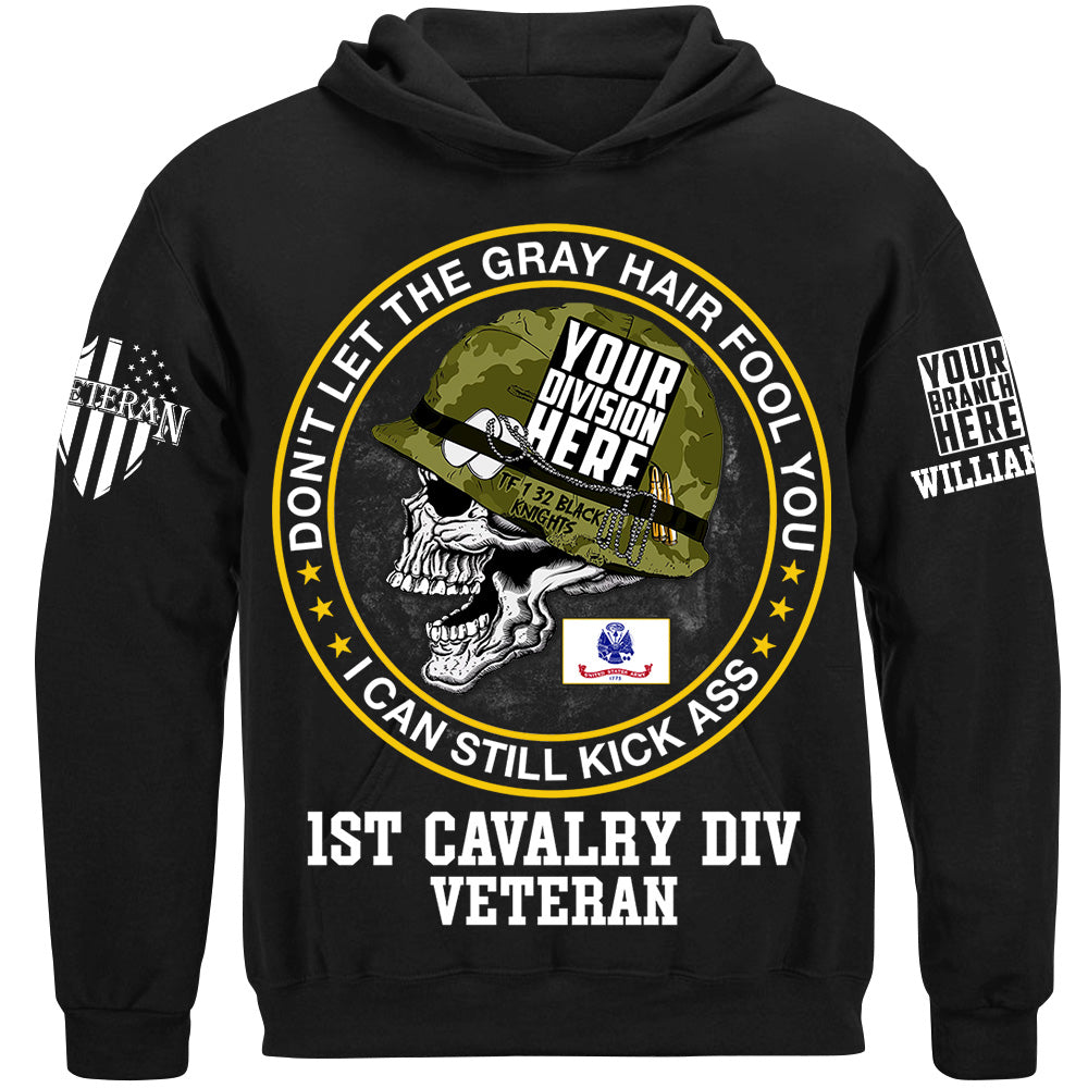 Dont Let The Gray Hair Fool You Skull Veteran Custom Shirt For US Military Veteran Dad Grandpa H2511