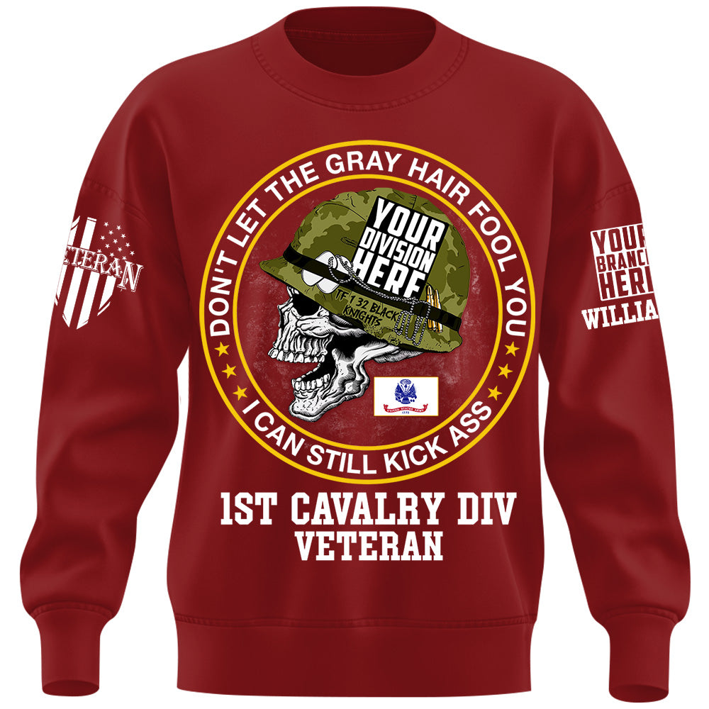 Dont Let The Gray Hair Fool You Skull Veteran Custom Shirt For US Military Veteran Dad Grandpa H2511
