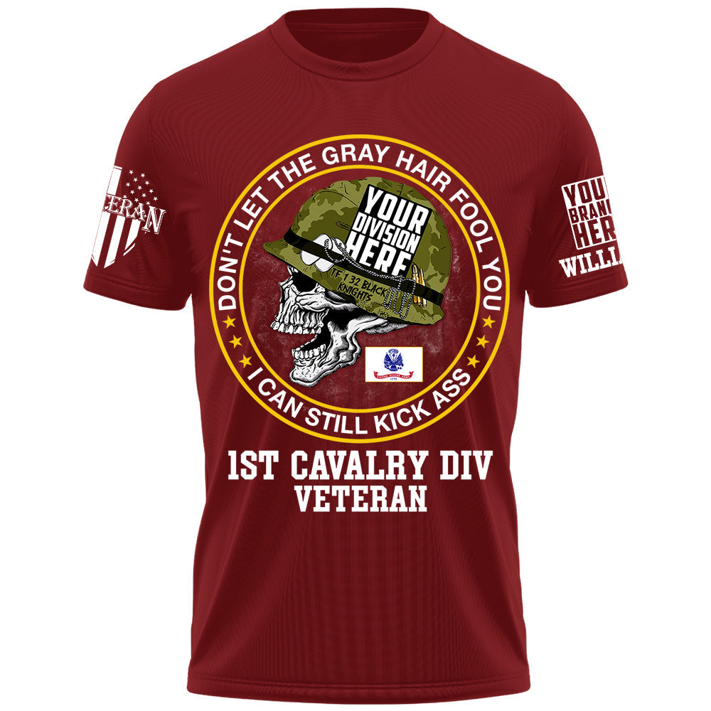 Dont Let The Gray Hair Fool You Skull Veteran Custom Shirt For US Military Veteran Dad Grandpa H2511