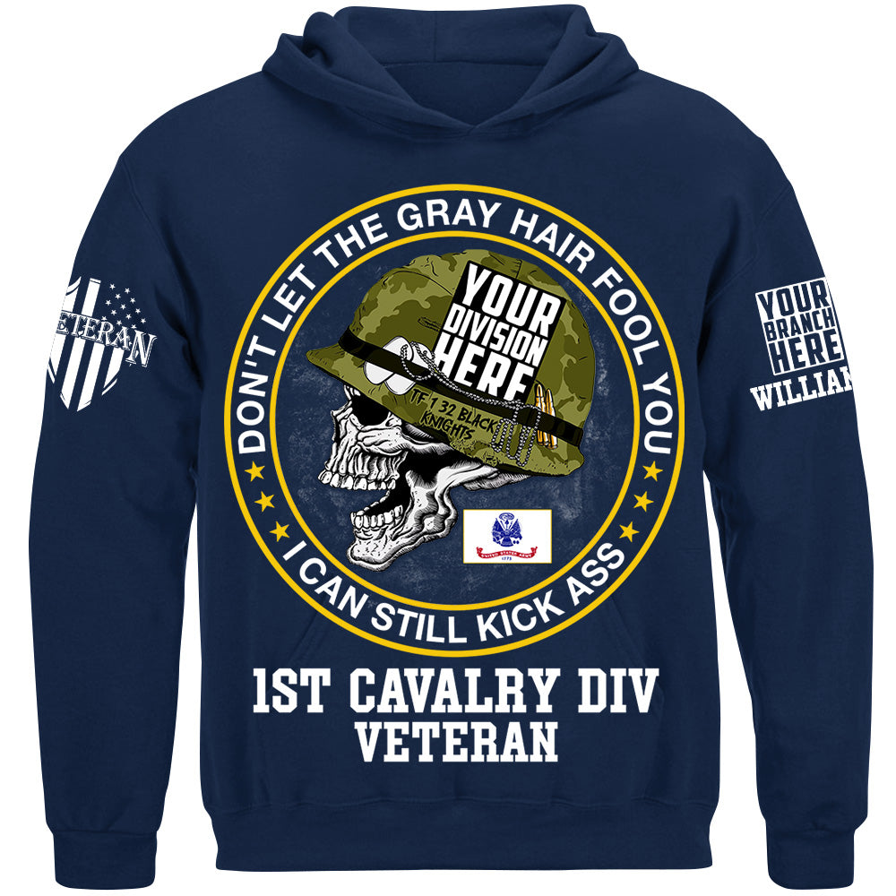 Dont Let The Gray Hair Fool You Skull Veteran Custom Shirt For US Military Veteran Dad Grandpa H2511