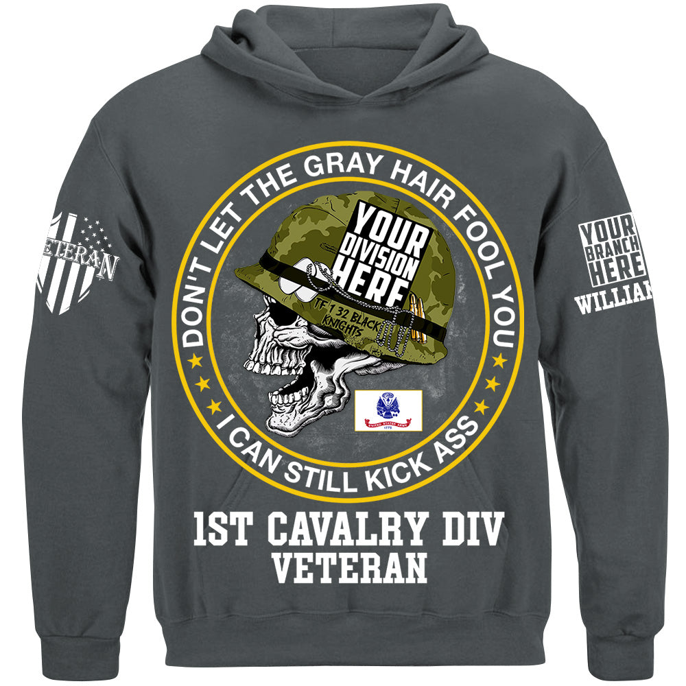 Dont Let The Gray Hair Fool You Skull Veteran Custom Shirt For US Military Veteran Dad Grandpa H2511