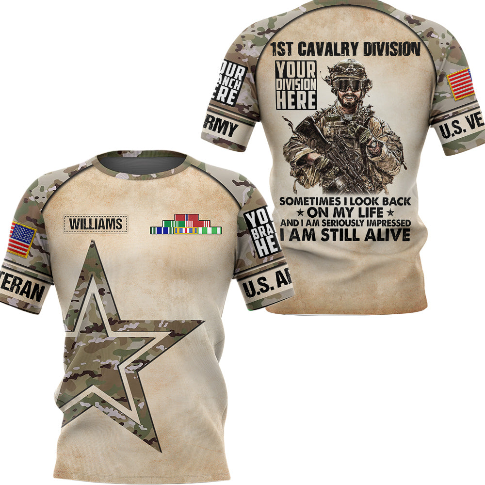 Custom Hoodie Veteran Sometimes I Look Back On My Life Still Alive Peronalized All Over Print Shirt For Veteran H2511
