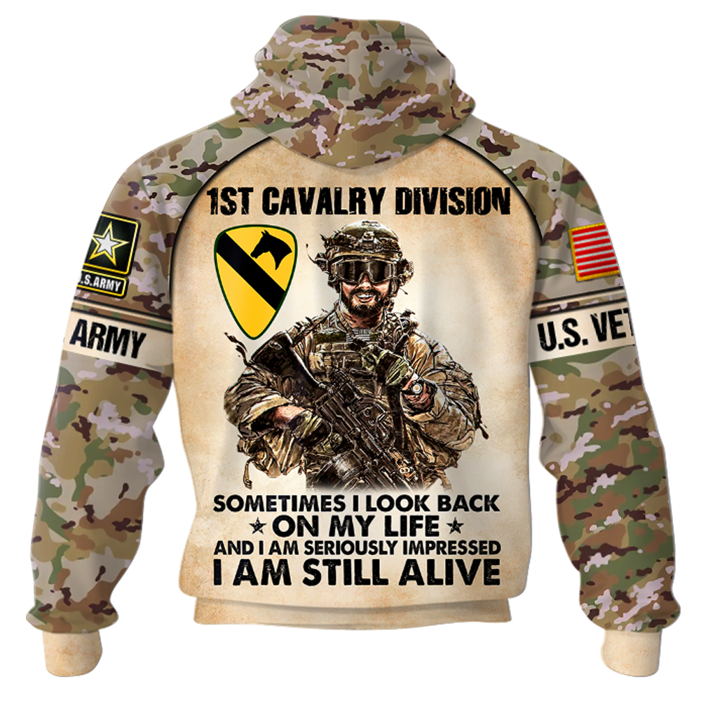 Custom Hoodie Veteran Sometimes I Look Back On My Life Still Alive Peronalized All Over Print Shirt For Veteran H2511
