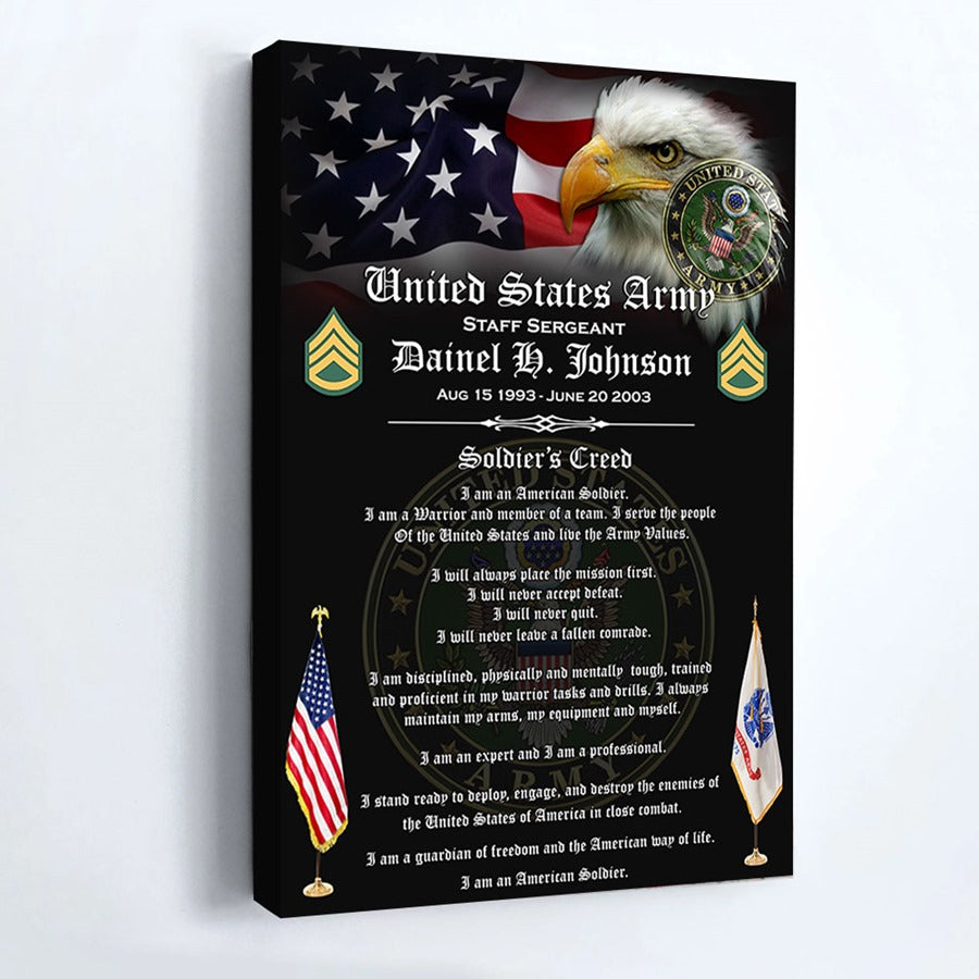 United States Military Creed Custom Poster Gift For Military Veteran Dad Grandpa Home Decor Gift H2511 Trna