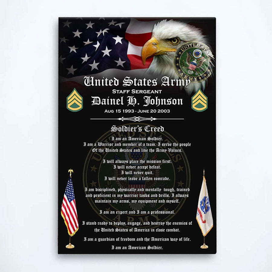 United States Military Creed Custom Poster Gift For Military Veteran Dad Grandpa Home Decor Gift H2511 Trna