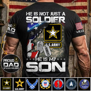 He Is Not Just A Soldier He Is My Son Custom Shirt For Proud Military Dad Mom Grandma H2511 Trna