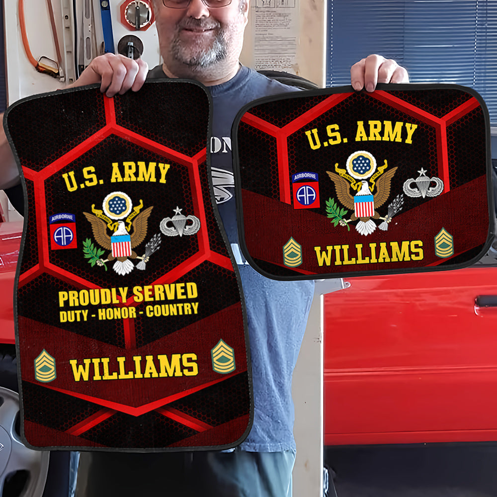  Personalized U.S Army Car Floor Mats Customized Division Badges US Military Car Accessories H2511 Trna