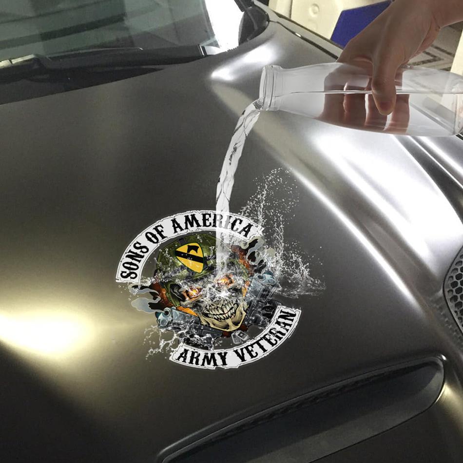 Skull Sons Of America US Army Veteran Custom Decal Car for U.S. Army Veteran H2511