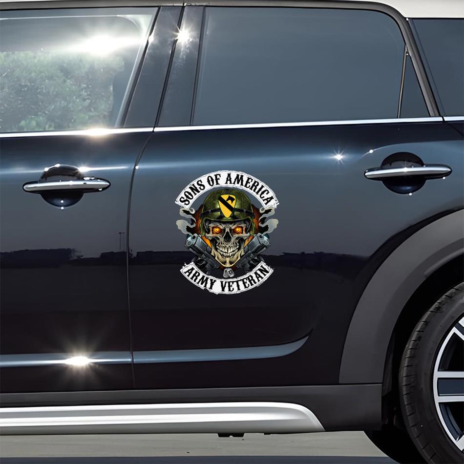 Skull Sons Of America US Army Veteran Custom Decal Car for U.S. Army Veteran H2511