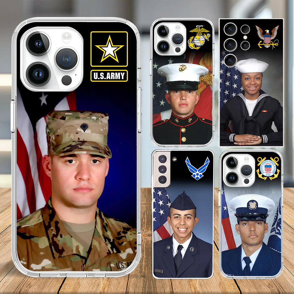 Custom Photo Phone Case Gift For Proud Military Mom Dad Grandma Family Members H2511 Trna