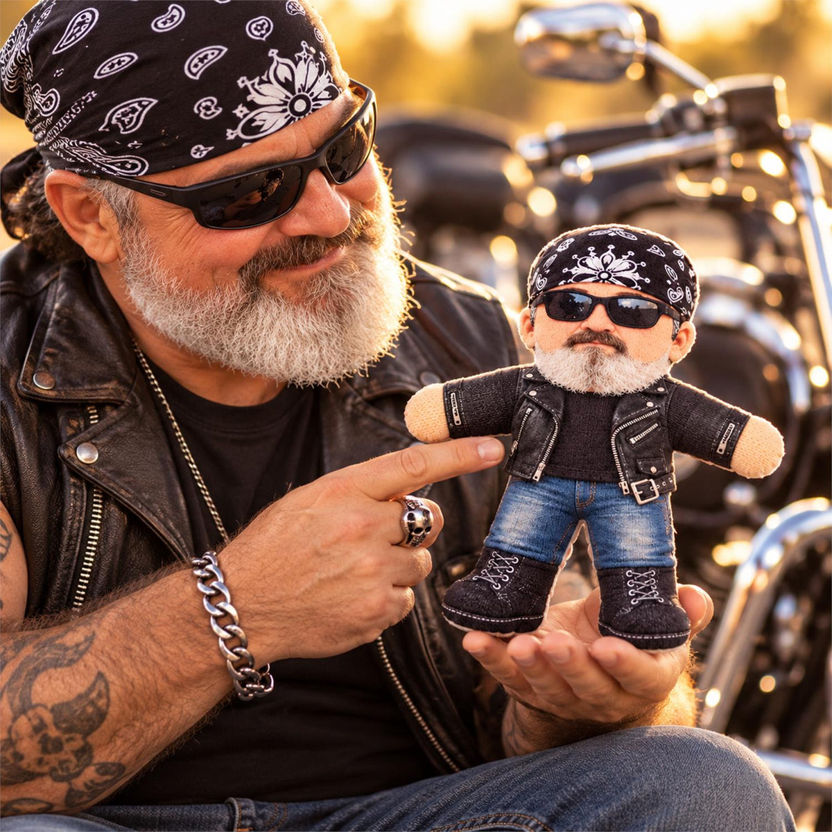 Personalized Photo Bikers Squishy Toy Poseable Plush Doll, Funny Gift For Bikers A2110 Hv01 TL06