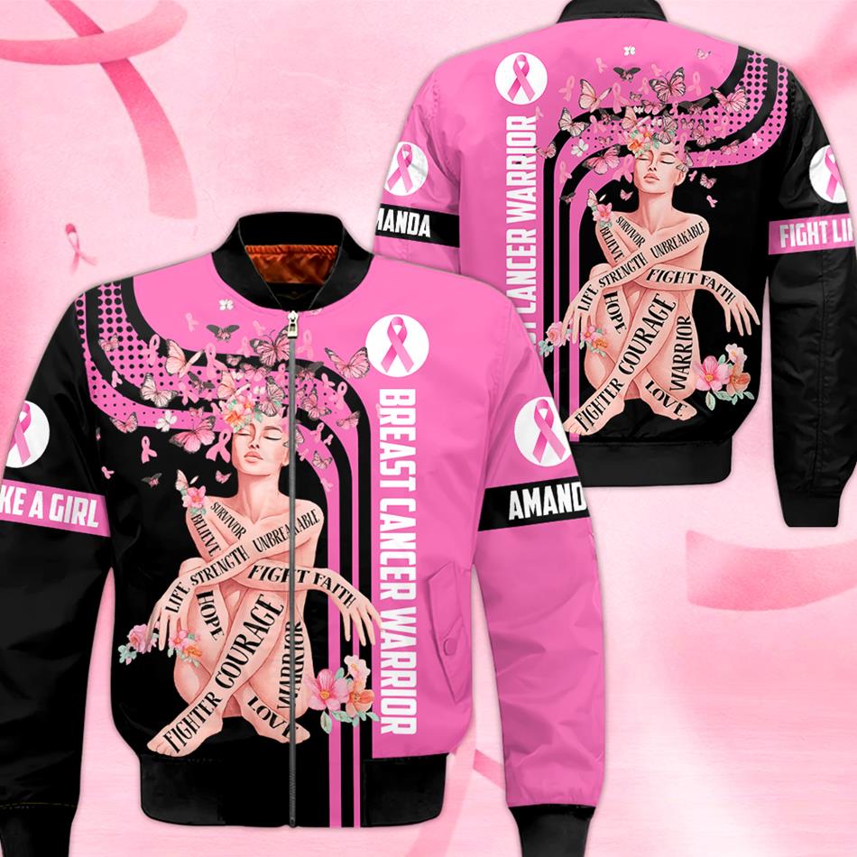 Breast Cancer Survivor Pink Flower Butterfly Pink Ribbon Custom All Over Print Shirt For Cancer Survivor Warrior Breast Cancer Awareness Shirt H2511 Trna