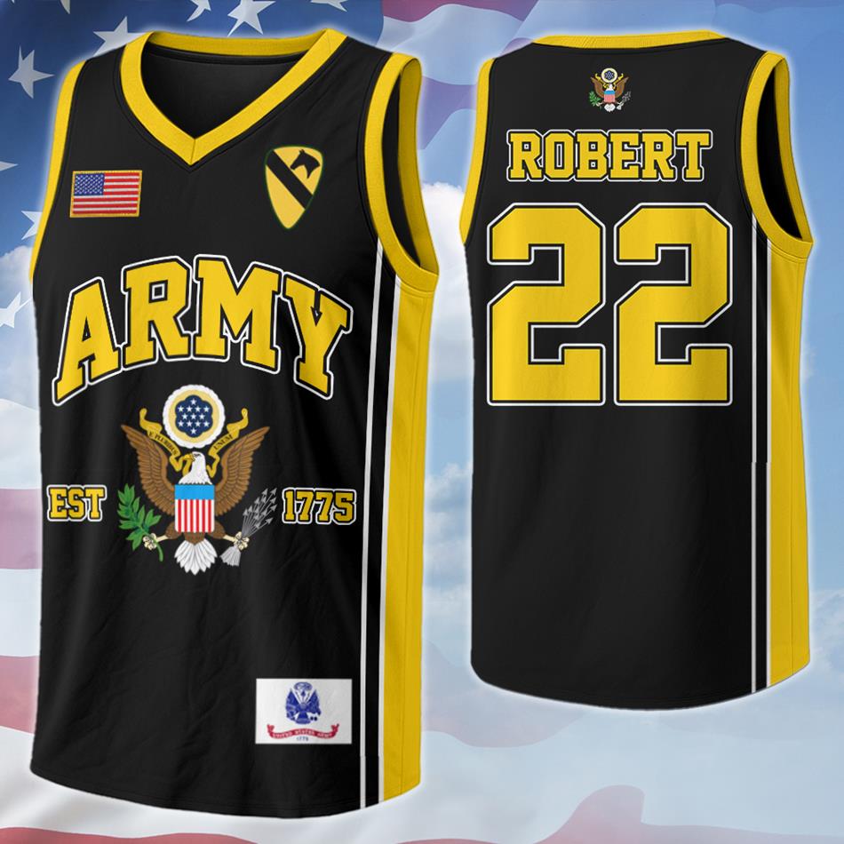 US Army Basketball Jersey Custom All Branches Rank Division Name For Military Retirement Veteran Dad Grandpa H2511 Trna