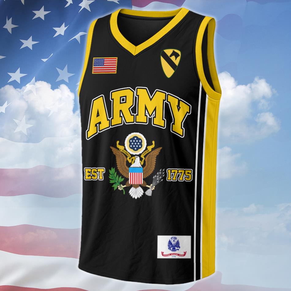 US Army Basketball Jersey Custom All Branches Rank Division Name For Military Retirement Veteran Dad Grandpa H2511 Trna