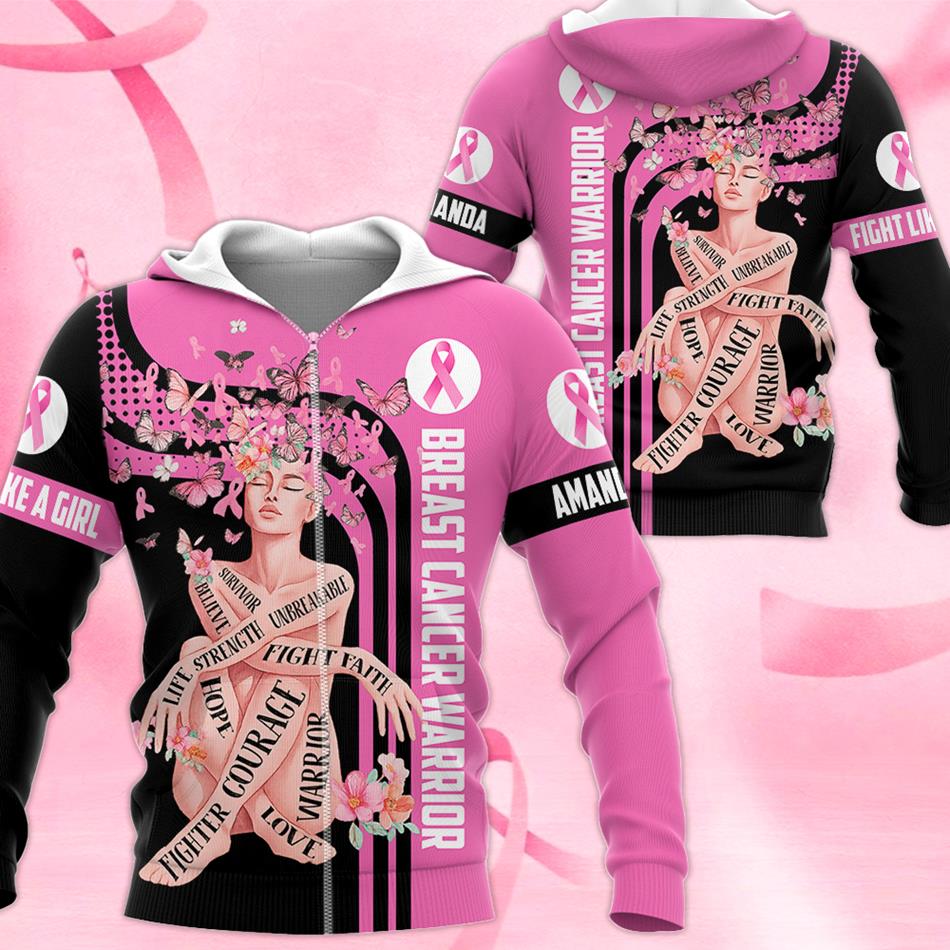 Breast Cancer Survivor Pink Flower Butterfly Pink Ribbon Custom All Over Print Shirt For Cancer Survivor Warrior Breast Cancer Awareness Shirt H2511 Trna