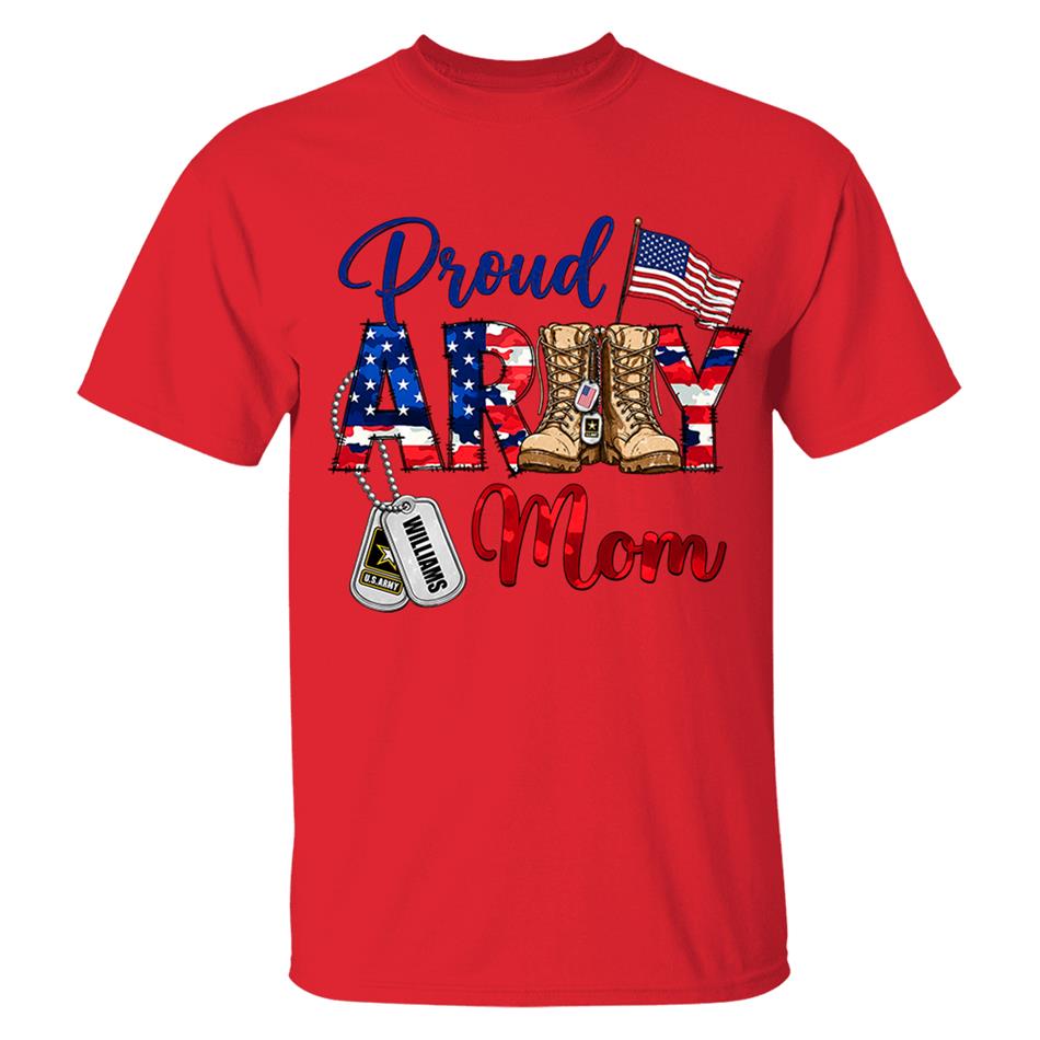 Proud Army Mom Patriot USA Camouflage 4th July Shirt Custom Shirt For Mom Dad Sister All Family Member H2511 Trna