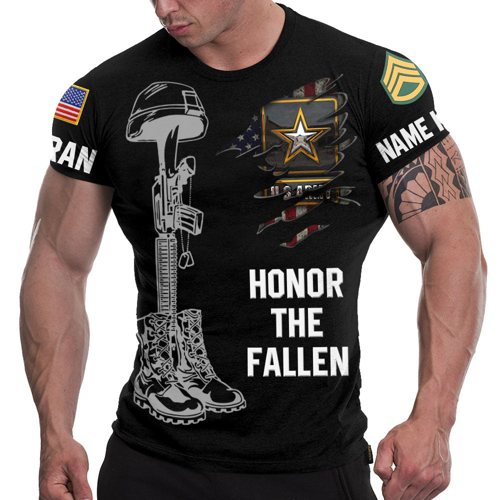 Memorial Day Never Forget All Gave Some Some Gave All Custom All Branch Name Rank All Over Print Shirt For Veteran H2511