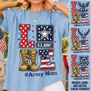 Love Army Mom Combat Boots Custom Shirt For Proud Military Mom Sister Wife Grandma 4Th July Shirt H2511 Trna