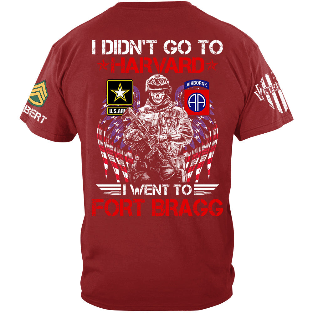 I Didn't Go To Harvard I Went To Military Base Custom All Branches Gift For Soldier Veteran H2511