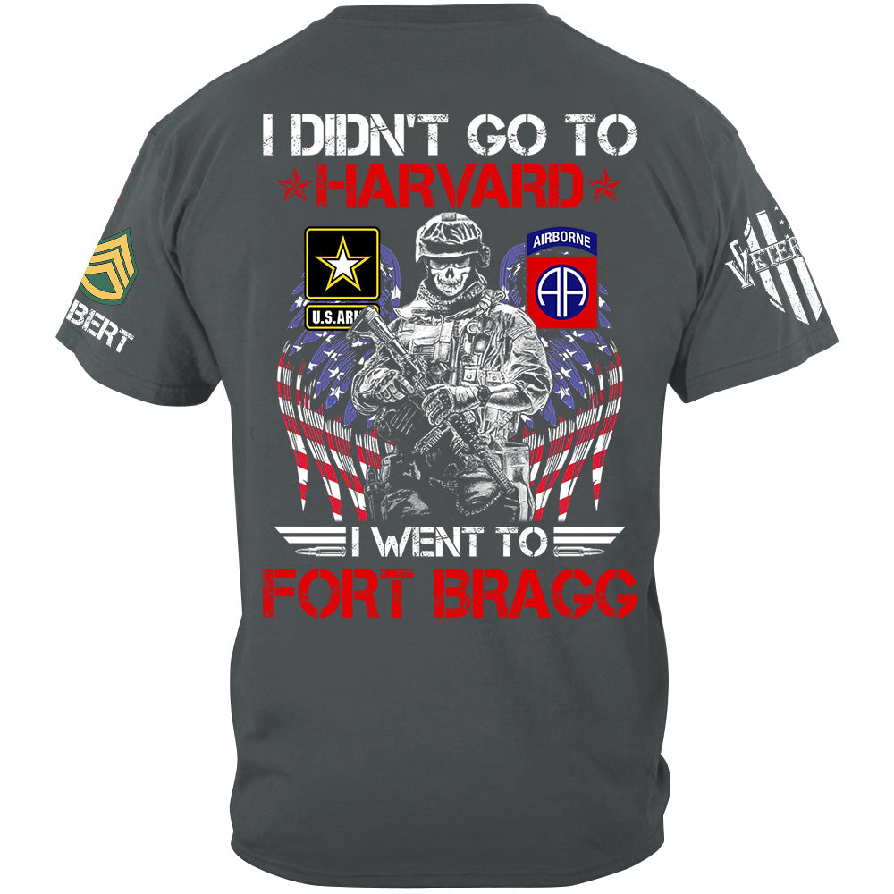 I Didn't Go To Harvard I Went To Military Base Custom All Branches Gift For Soldier Veteran H2511