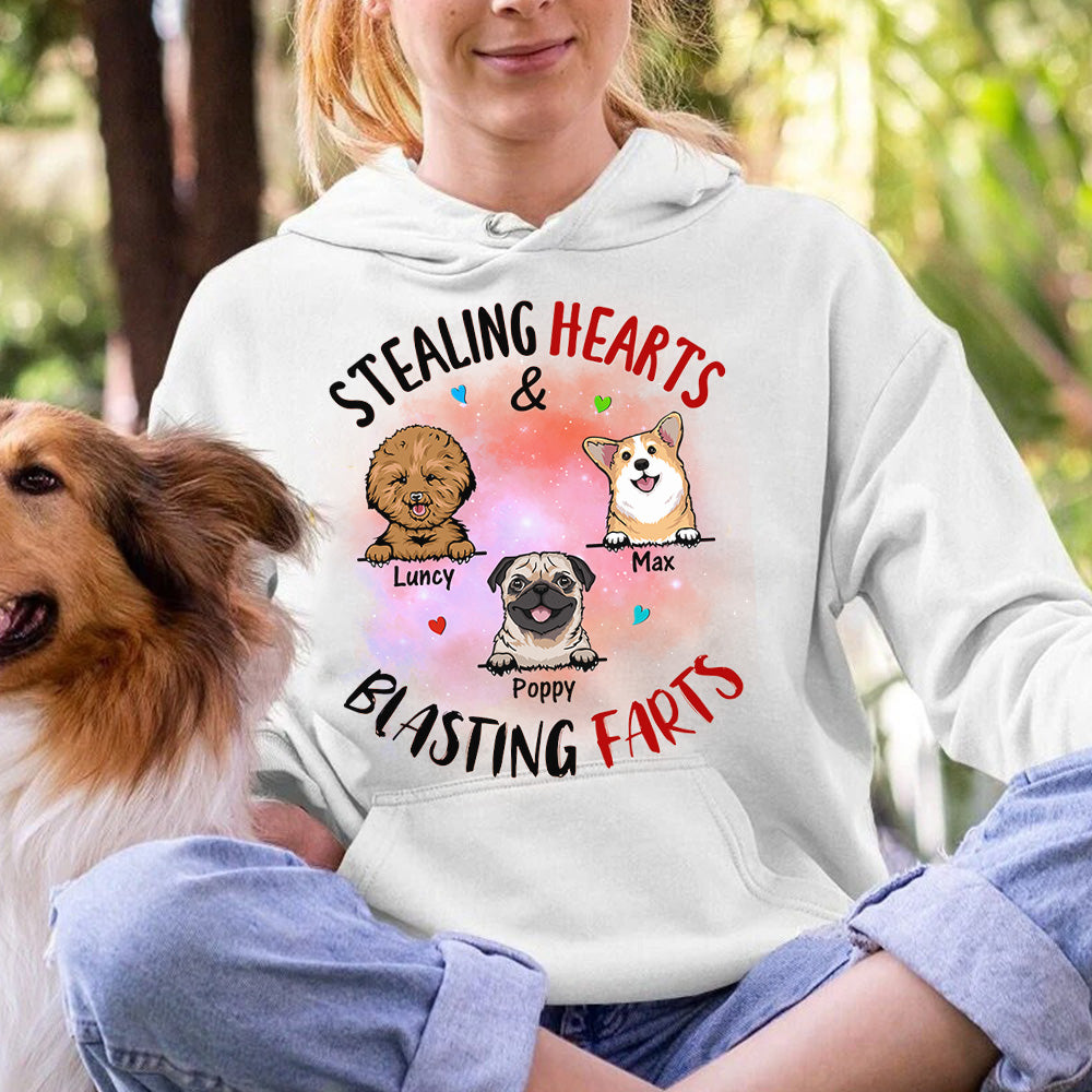 Stealing Hearts Blasting Farts Personalized Shirt for Dog Mom Cute Gift For Dog Lover H2511