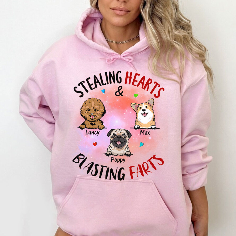 Stealing Hearts Blasting Farts Personalized Shirt for Dog Mom Cute Gift For Dog Lover H2511