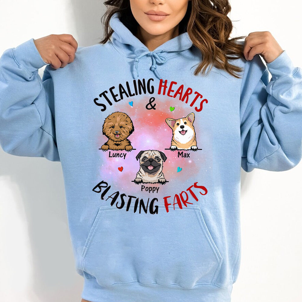 Stealing Hearts Blasting Farts Personalized Shirt for Dog Mom Cute Gift For Dog Lover H2511