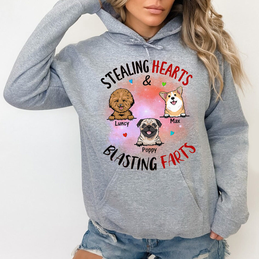 Stealing Hearts Blasting Farts Personalized Shirt for Dog Mom Cute Gift For Dog Lover H2511