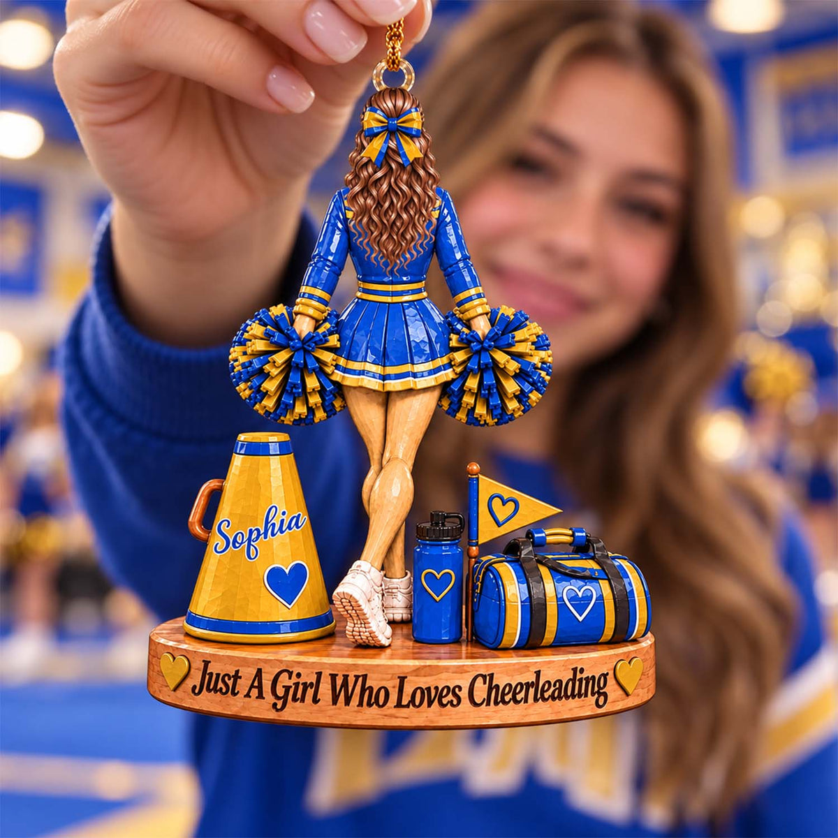 Custom Cheerleader Acrylic Ornament, Senior Night Cheer Girl, Cheer Coach Gift L0411 Pt99