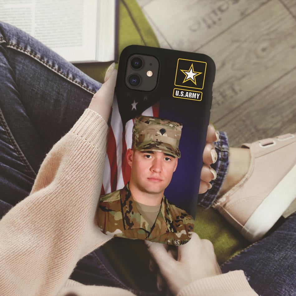 Custom Photo Phone Case Gift For Proud Military Mom Dad Grandma Family Members H2511 Trna