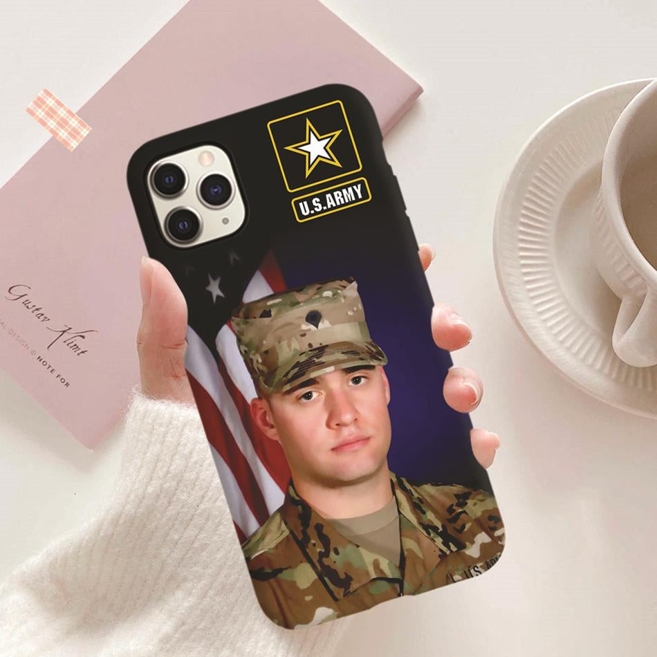 Custom Photo Phone Case Gift For Proud Military Mom Dad Grandma Family Members H2511 Trna