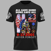 All Gave Some Some Gave All 23 Year Anniversary Patriot Day 9-11-2001 Never Forget Personalized Shirt For Firefighter H2511