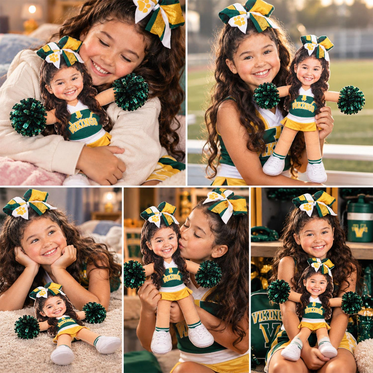 Custom Photo Cheerleading Squishy Toy Plush Doll, Cheerleader Gift, Cheer Competition L0411 Hv01 NT01
