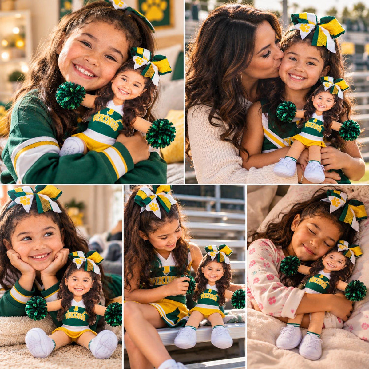 Custom Photo Cheerleading Squishy Toy Plush Doll, Cheerleader Gift, Cheer Competition L0411 Hv01 NT01