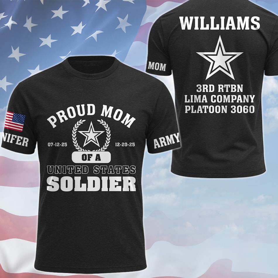Proud Mom Of A US Soldier All Over Print Shirt Hoodie Personalized Recruit Training Unit Designation Gift For Proud Military Family Shirt H2511