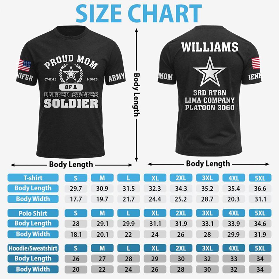 Proud Mom Of A US Soldier All Over Print Shirt Hoodie Personalized Recruit Training Unit Designation Gift For Proud Military Family Shirt H2511