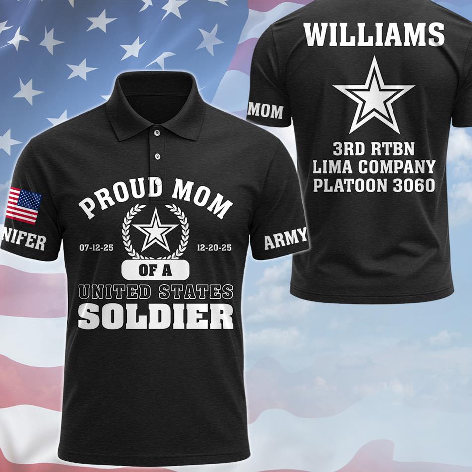 Proud Mom Of A US Soldier All Over Print Shirt Hoodie Personalized Recruit Training Unit Designation Gift For Proud Military Family Shirt H2511