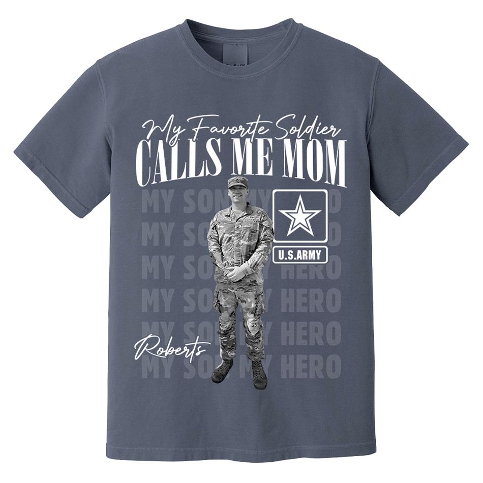 My Favorite Soldier Calls Me Mom Custom Washed Tee Retro Bootleg Shirt For Proud Military Mom Dad Sister Family Member Proud Shirt H2511 Trna