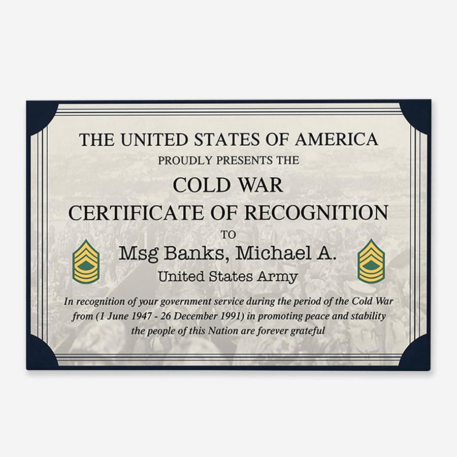 Custom Service Certificate Served War Poster And Canvas Gift For All Military Branches Veteran H2511 Trna