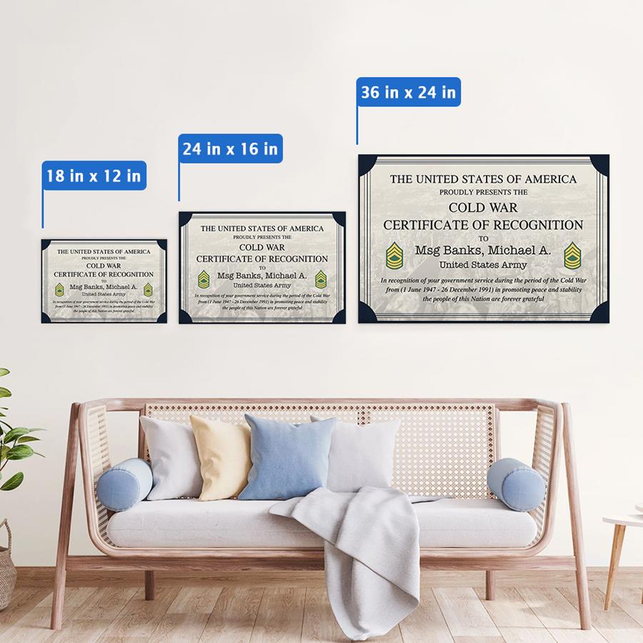 Custom Service Certificate Served War Poster And Canvas Gift For All Military Branches Veteran H2511 Trna