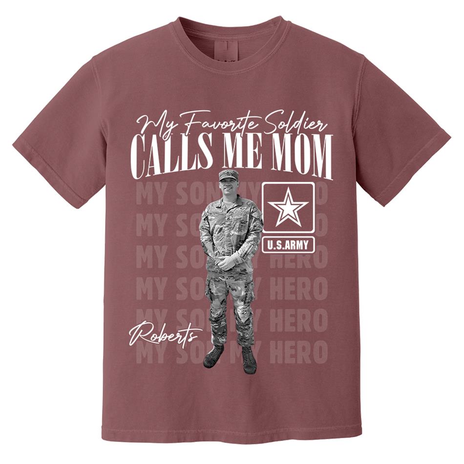 My Favorite Soldier Calls Me Mom Custom Washed Tee Retro Bootleg Shirt For Proud Military Mom Dad Sister Family Member Proud Shirt H2511 Trna