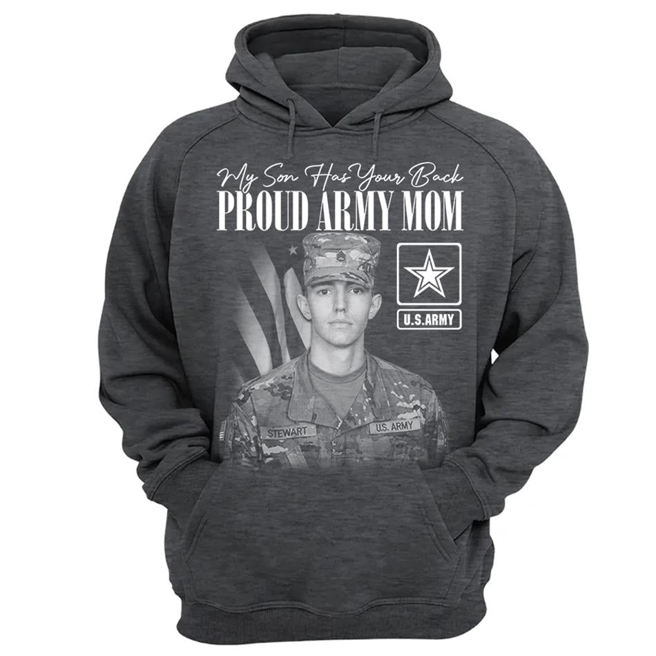 My Son Has Your Back Custom Washed Tee Retro Bootleg Shirt For Military Family Day Training Graduate Family Member Shirt H2511 Trna
