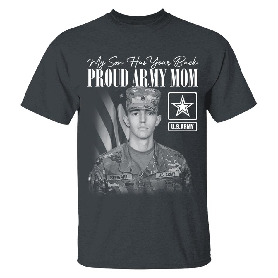 My Son Has Your Back Custom Washed Tee Retro Bootleg Shirt For Military Family Day Training Graduate Family Member Shirt H2511 Trna