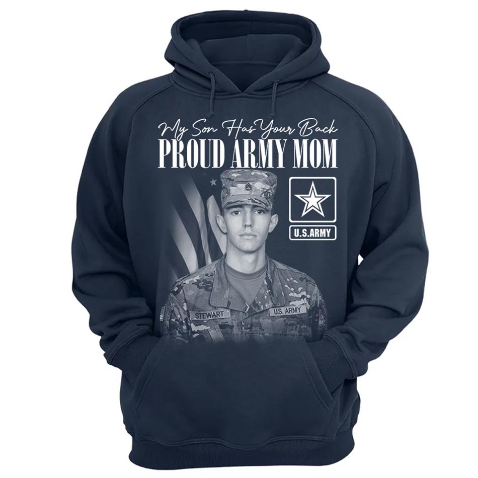 My Son Has Your Back Custom Washed Tee Retro Bootleg Shirt For Military Family Day Training Graduate Family Member Shirt H2511 Trna