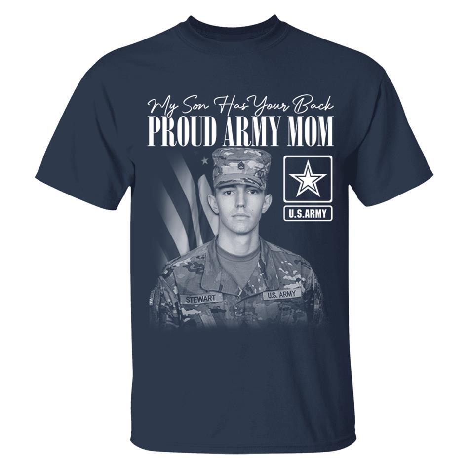 My Son Has Your Back Custom Washed Tee Retro Bootleg Shirt For Military Family Day Training Graduate Family Member Shirt H2511 Trna