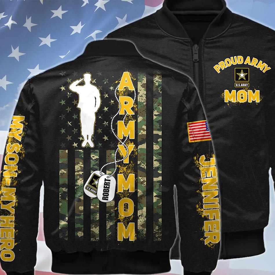 My Son My Hero Custom Camouflage Flag All Over Print Shirt Gift For US Military Mom Dad Family Members H2511