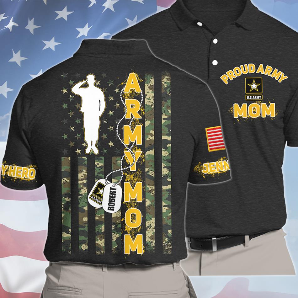 My Son My Hero Custom Camouflage Flag All Over Print Shirt Gift For US Military Mom Dad Family Members H2511