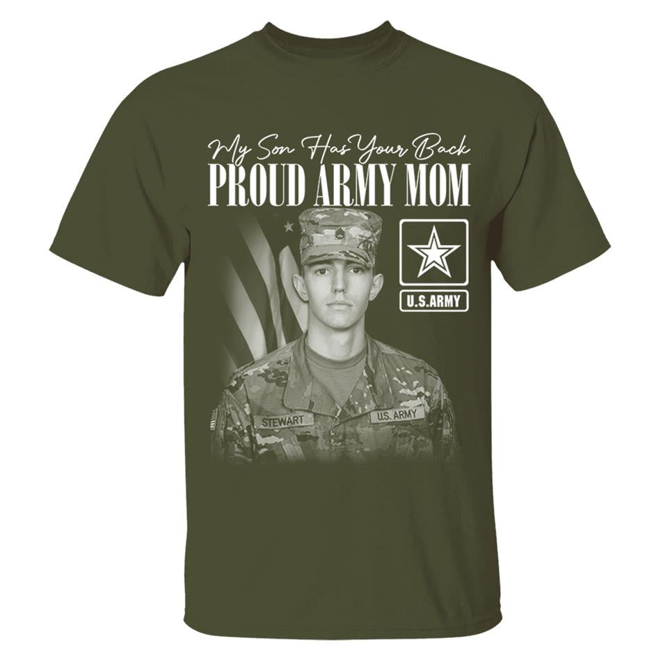 My Son Has Your Back Custom Washed Tee Retro Bootleg Shirt For Military Family Day Training Graduate Family Member Shirt H2511 Trna